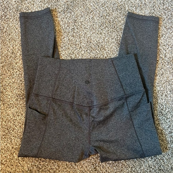 Athleta crop Gray High-Waisted pocket Leggings - Picture 1 of 5